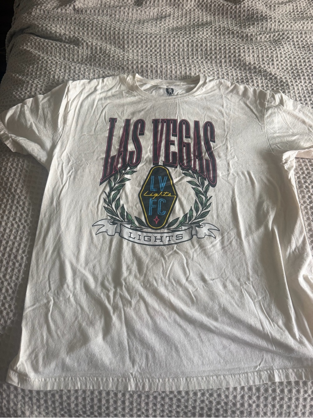 Las Vegas Lights White Graphic Short Sleeve Tee